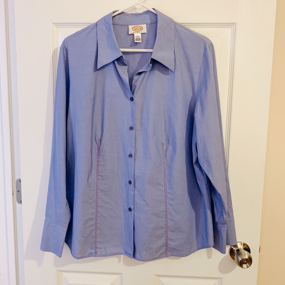 Talbots Blue Casual Button Down Shirt - size 14W